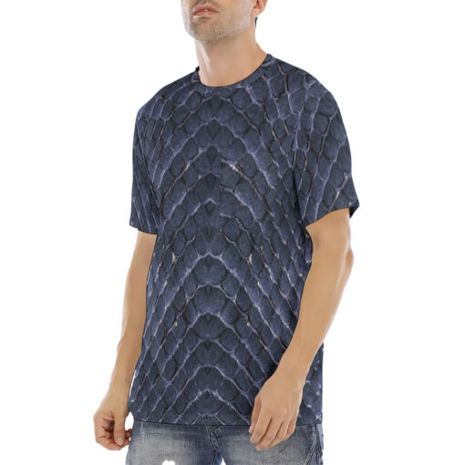 Blue Reptile Scales Men's T-Shirt - Image 2