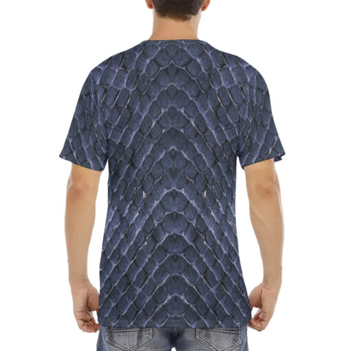 Blue Reptile Scales Men's T-Shirt - Image 4