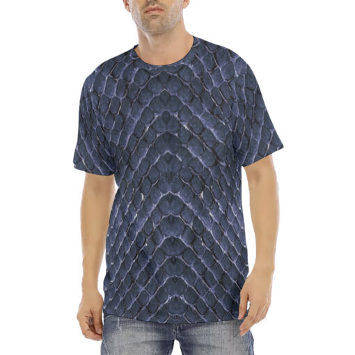 Blue Reptile Scales Men's T-Shirt