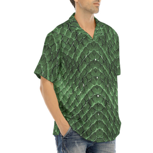 Green Reptile Scales Hawaiian Shirt - Image 2