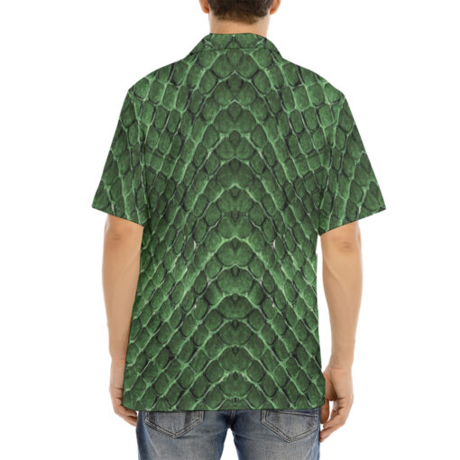 Green Reptile Scales Hawaiian Shirt - Image 4