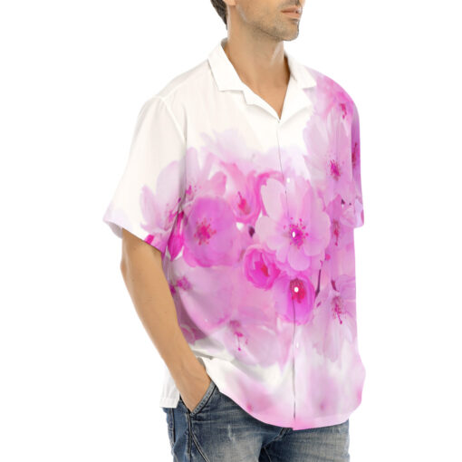 Pink Sakura Flowers Hawaiian Shirt - Image 2