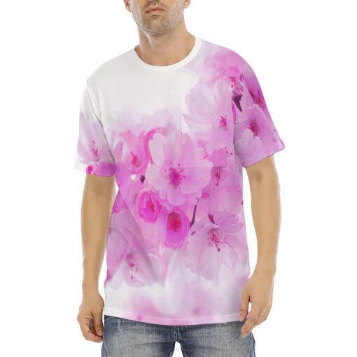 Pink Sakura Flowers Men's T-Shirt