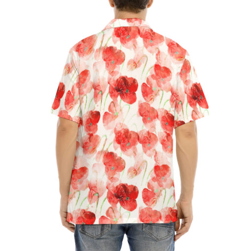 Red Poppies Flowers Hawaiian Shirt - Image 4