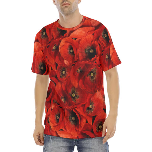 Red Poppies Flowers Men's T-Shirt