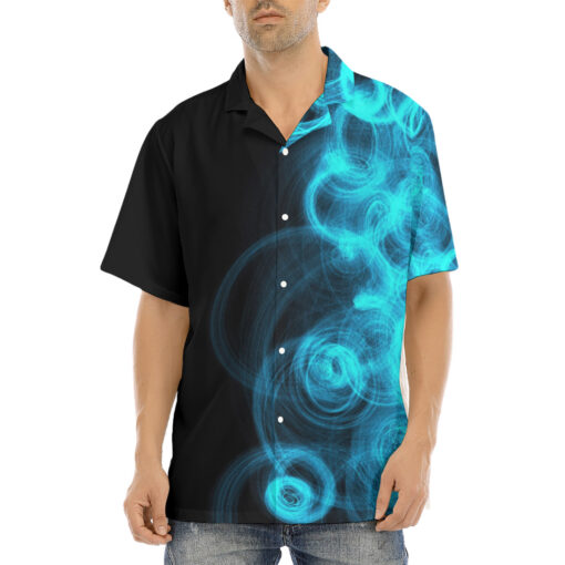 Blue Neon Waves Hawaiian Shirt