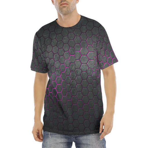 Hexagons Violet Glow Men's T-Shirt