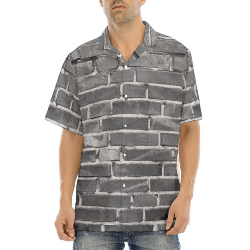 Gray Bricks Wall Hawaiian Shirt