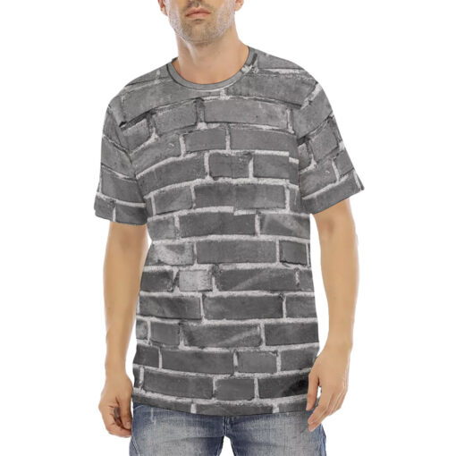 Gray Bricks Wall Men's T-Shirt