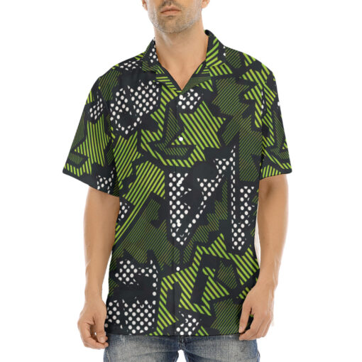 Green Geometric Hawaiian Shirt