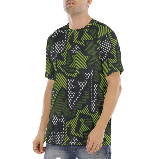 Green Geometric Men's T-Shirt - Image 2