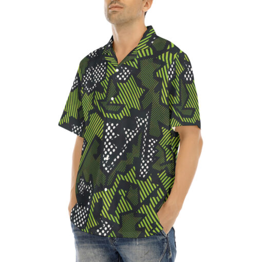 Green Geometric Hawaiian Shirt - Image 3