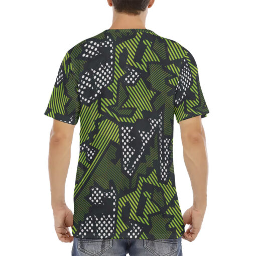 Green Geometric Men's T-Shirt - Image 4