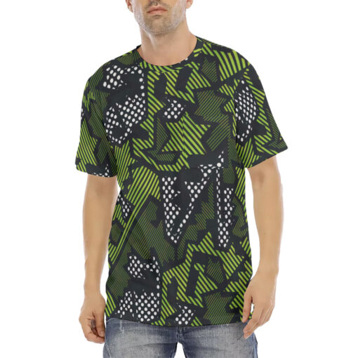 Green Geometric Men's T-Shirt