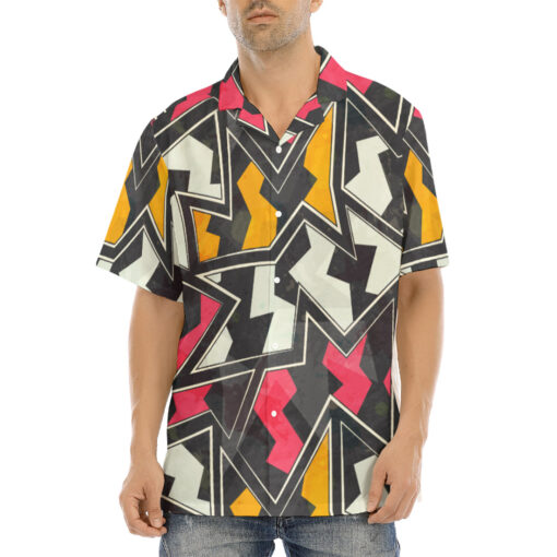 Abstract Zigzag Geometric Hawaiian Shirt