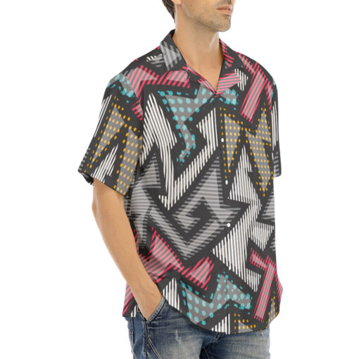 Cloth Grunge Geometric Hawaiian Shirt - Image 2