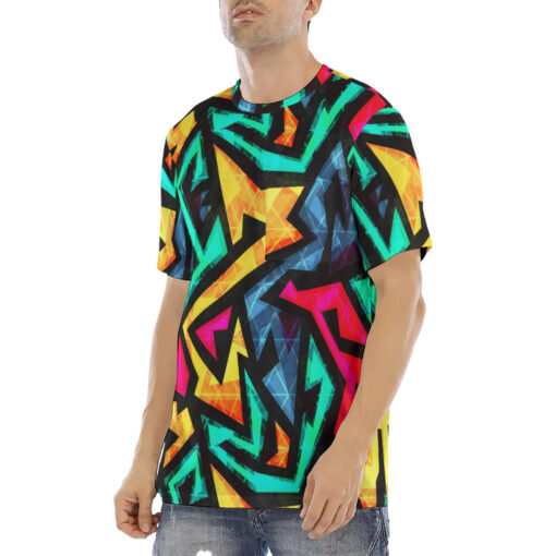 Bright Geometric Men's T-Shirt - Image 3