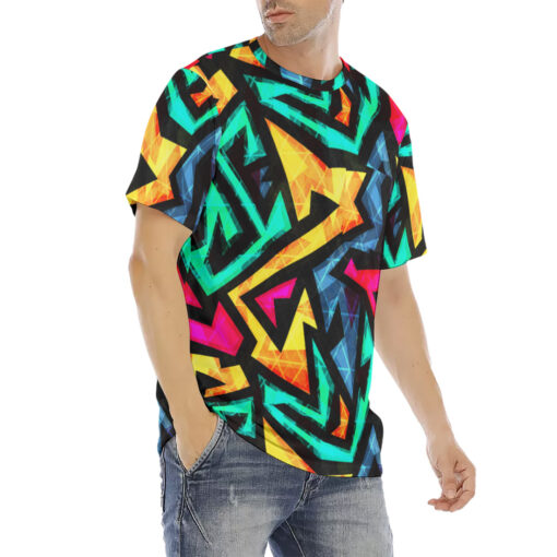 Bright Geometric Men's T-Shirt - Image 4