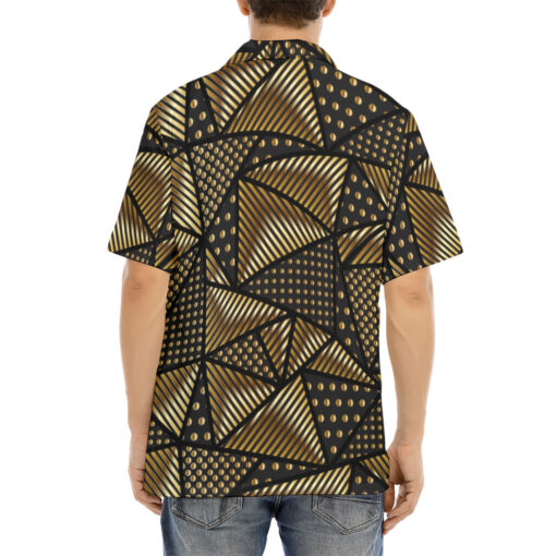 Gold Grunge Triangle Hawaiian Shirt - Image 4