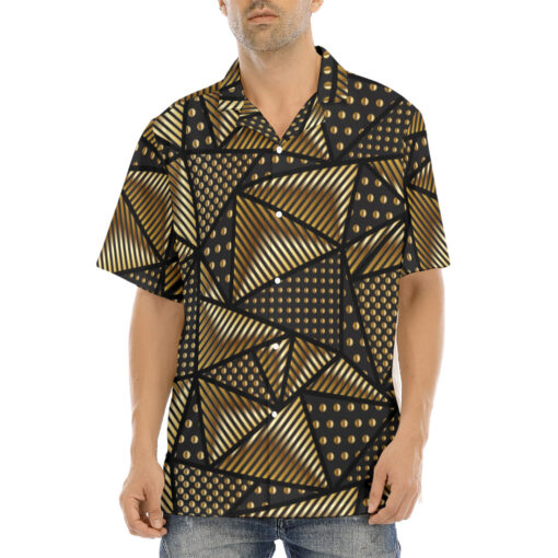 Gold Grunge Triangle Hawaiian Shirt