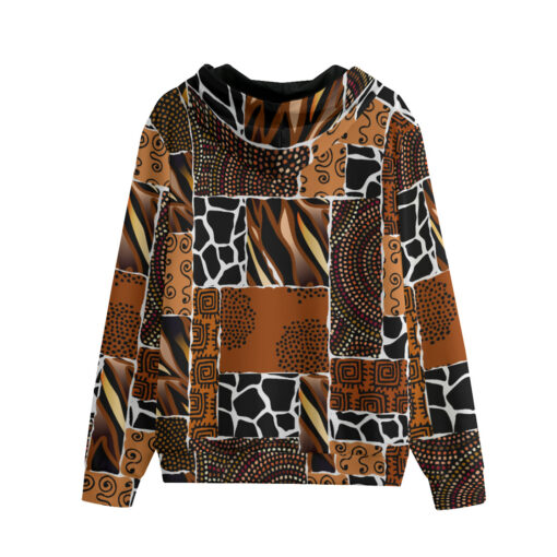 Ethnic African Boho Tribal Art Men's Zip Up Hoodie - Image 2