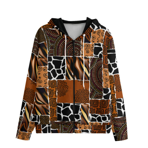 Ethnic African Boho Tribal Art Men's Zip Up Hoodie