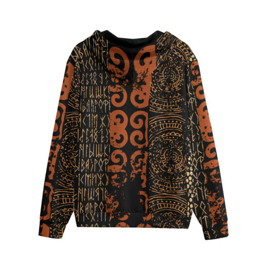 Grunge Ethnic Pattern Men's Zip Up Hoodie - Image 2