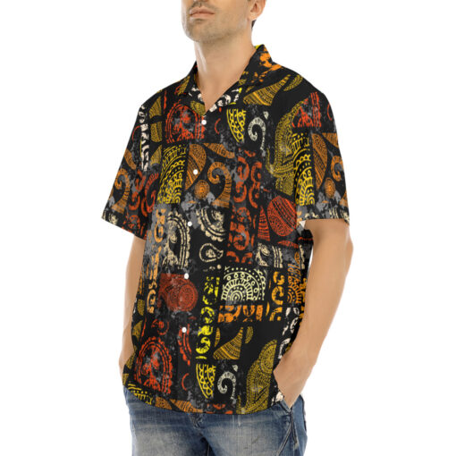 Grunge Ethnic Pattern Hawaiian Shirt - Image 3