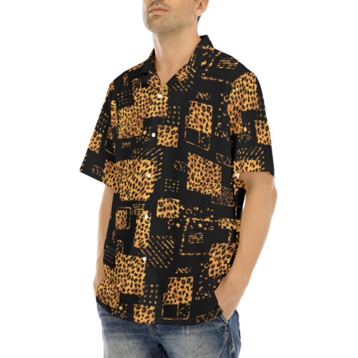 Abstract Animal Skin Fur Hawaiian Shirt - Image 3