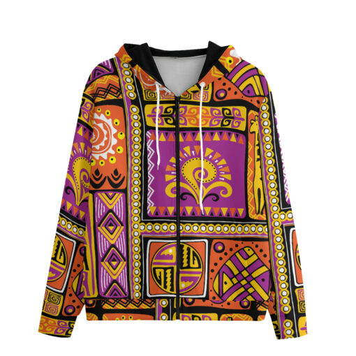 African Ornament Men's Zip Up Hoodie