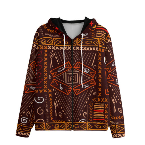 African Art Aboriginal Style Men's Zip Up Hoodie