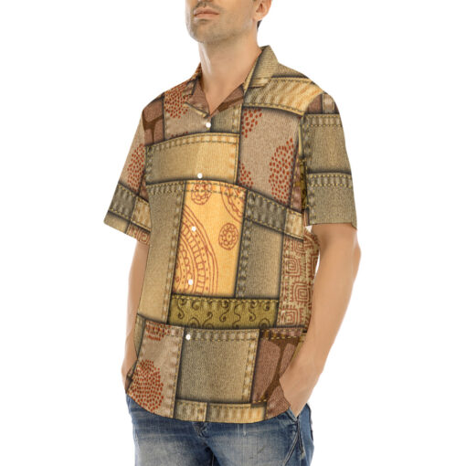 Patchwork Safari Style Hawaiian Shirt - Image 3