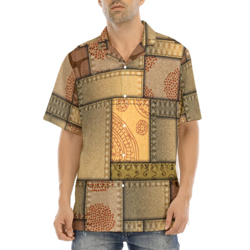 Patchwork Safari Style Hawaiian Shirt