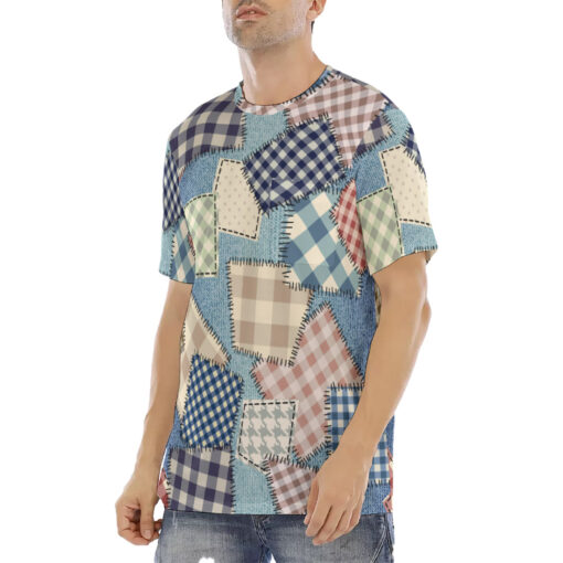 Cloth Patchwork Art Men's T-Shirt - Image 2