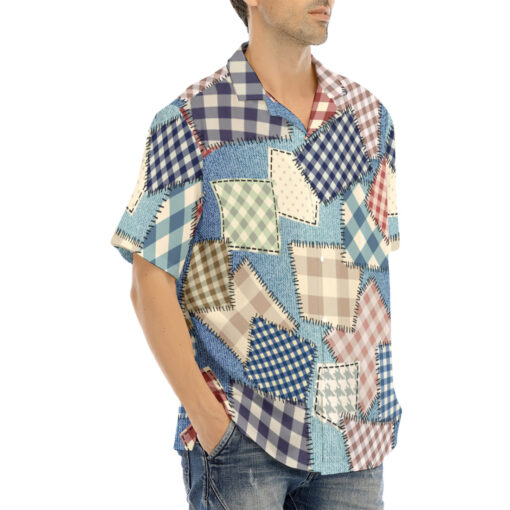 Cloth Patchwork Art Hawaiian Shirt - Image 2