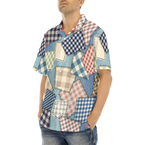 Cloth Patchwork Art Hawaiian Shirt - Image 3