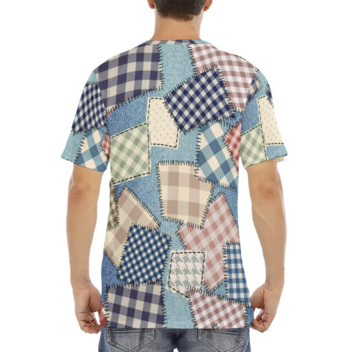 Cloth Patchwork Art Men's T-Shirt - Image 4