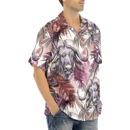 Buffaloes Exotic Tropical Leaves Hawaiian Shirt - Image 2