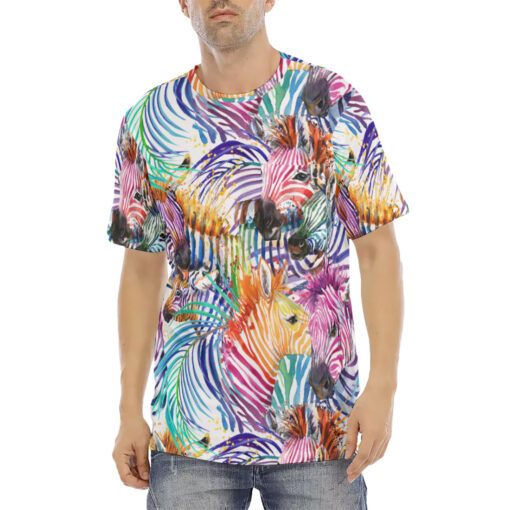 Watercolor Zebra Safari Men's T-Shirt