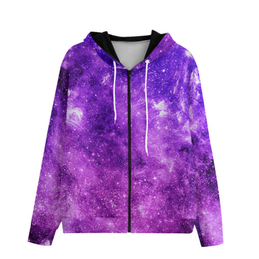 Deep Neon Space Men's Zip Up Hoodie