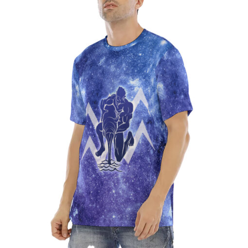 Aquarius Astrological Zodiac Sign Men's T-Shirt - Image 2