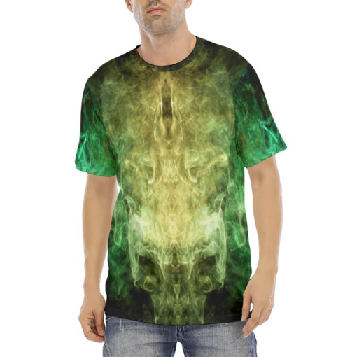 Yellow Green Cloud Smoke Men's T-Shirt