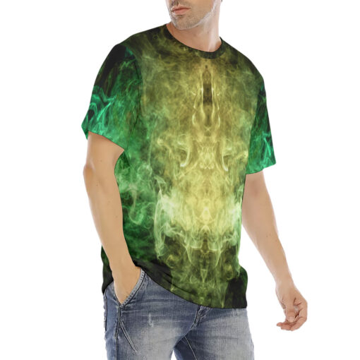 Yellow Green Cloud Smoke Men's T-Shirt - Image 3