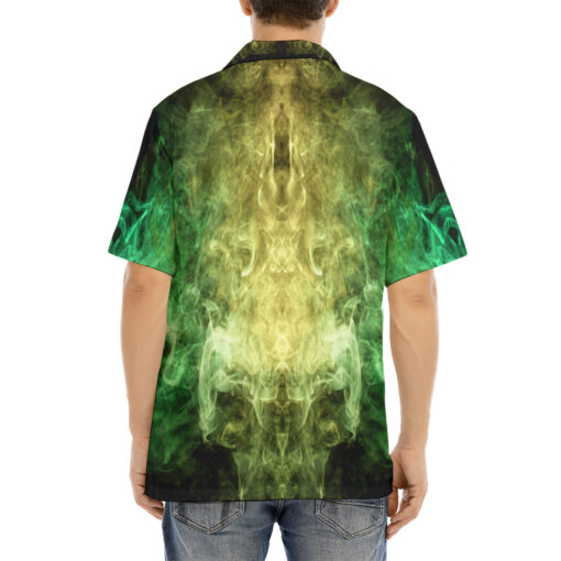 Yellow Green Cloud Smoke Hawaiian Shirt - Image 4