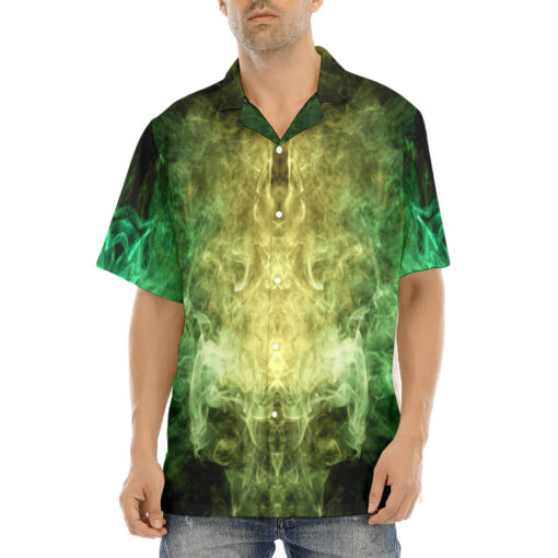 Yellow Green Cloud Smoke Hawaiian Shirt