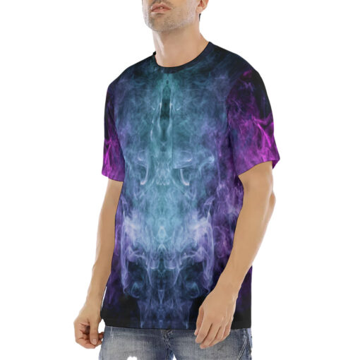 Pink Blue Cloud Smoke Men's T-Shirt - Image 2