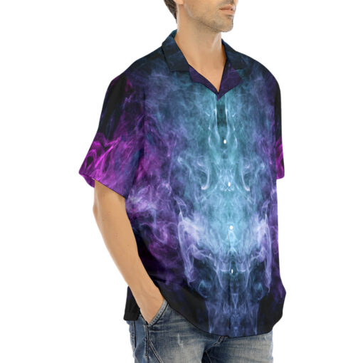 Pink Blue Cloud Smoke Hawaiian Shirt - Image 2