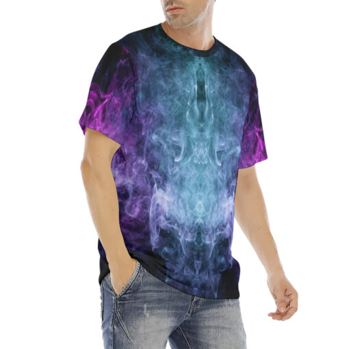 Pink Blue Cloud Smoke Men's T-Shirt - Image 3