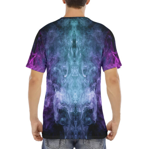 Pink Blue Cloud Smoke Men's T-Shirt - Image 4