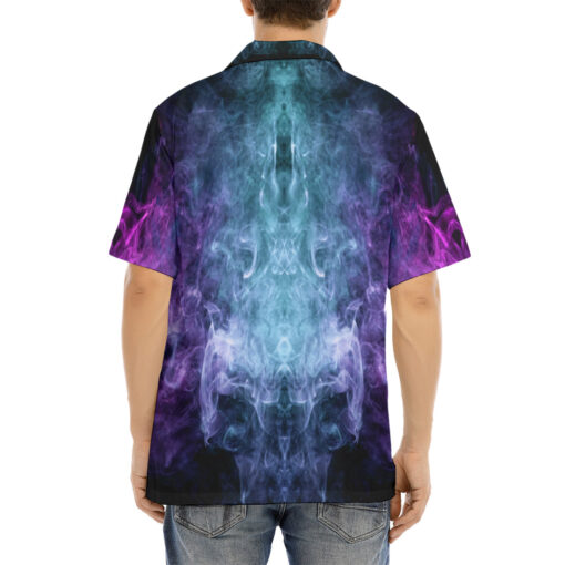 Pink Blue Cloud Smoke Hawaiian Shirt - Image 4